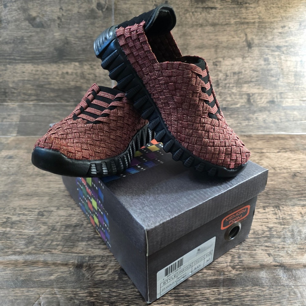 BERNIE MEV Vivaldi K Sneakers Kids 30 / 12 Marsala Shimmer Woven Slip‎ On Shoes